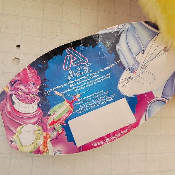 Vintage w Tag 1996 Warner Brothers Space Jam Tweety Bird Tune Squad Plush Toy - Picture 10 of 16